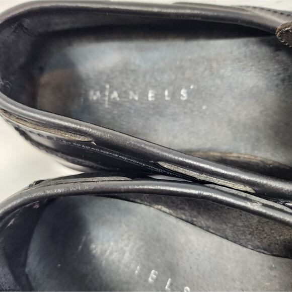 Manels Men's Black Leather Loafers Vintage Leather Slipons Casual Gifts Size 7 - Picture 7 of 13